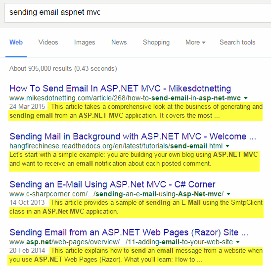 Use of meta description in SERPs