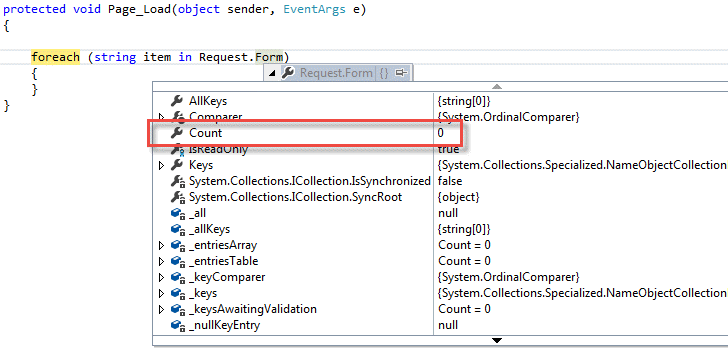 Empty Request.Form