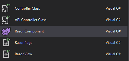 Add Razor Component