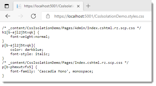 Css Isolation in Razor Pages