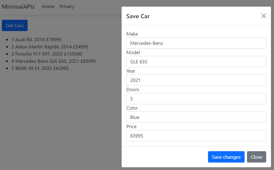 Razor Pages Minimal APIs