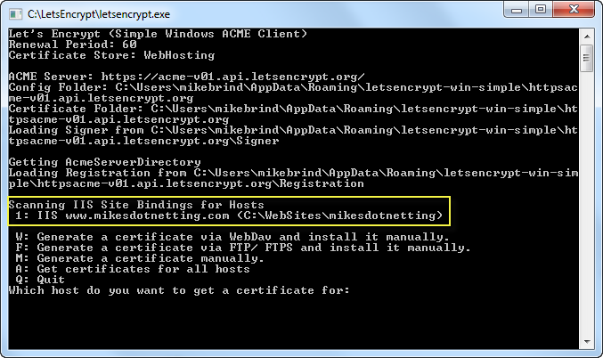 LetsEncrypt Win Simple