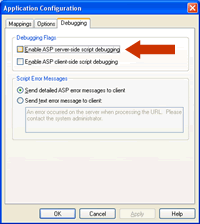 Enable ASP server-side script debugging